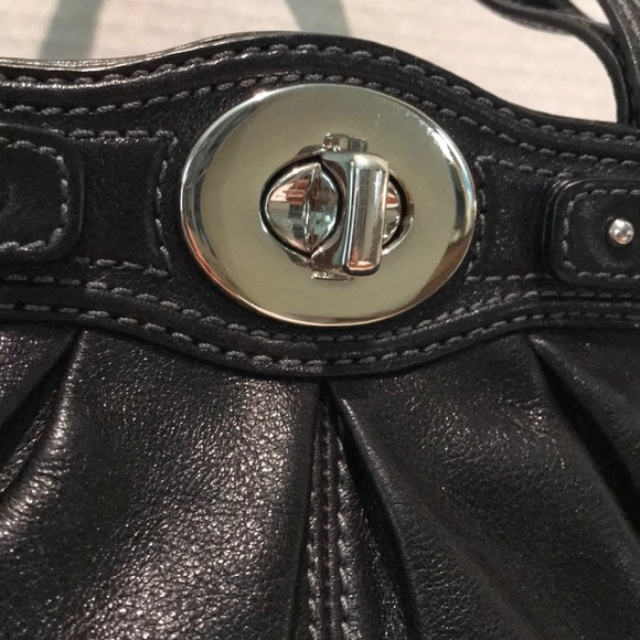 Coach (#13914) “Garnet” Black Leather Satchel - Picture 2 of 16
